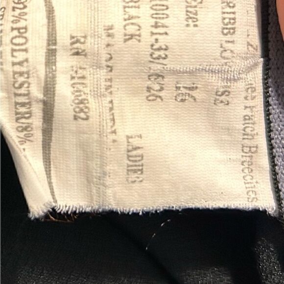 Tuff Rider Black Ribbed Front Zip Stretch Knee Breeches Riding Pants Size 26 - Picture 8 of 9